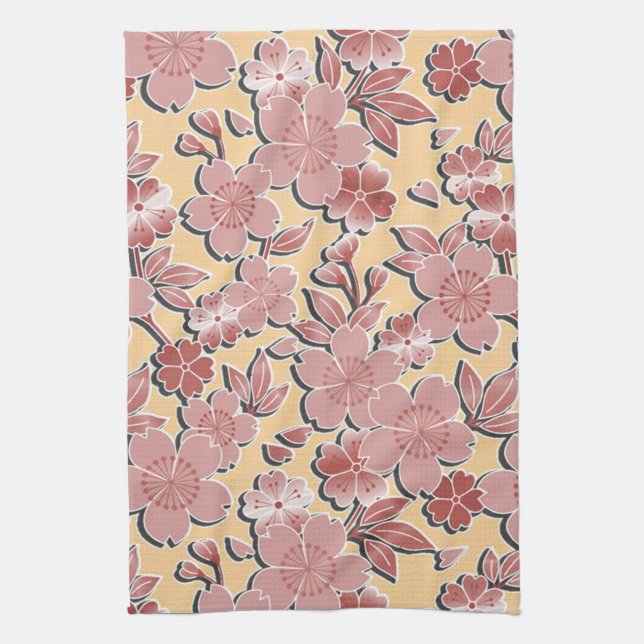 Beautiful cherry blossoms tea towel (Vertical)