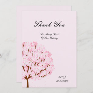 beautiful cherry blossoms thank you card wedding