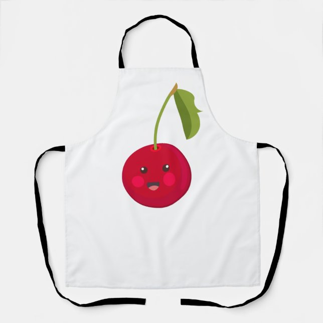 Beautiful cherry. Cartoon Kawaii style. Apron (Front)