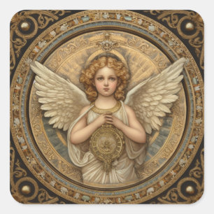 Beautiful Cherub Angel  Square Sticker