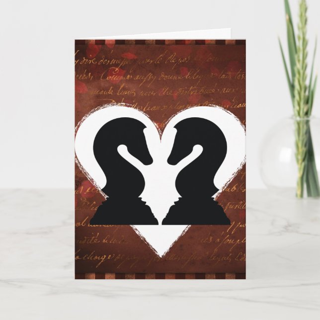 Beautiful Chess Pieces Valentine's Day Love Holiday Card (Front)