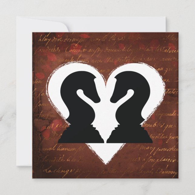 Beautiful Chess Pieces Valentine's Day Love Holiday Card (Front)
