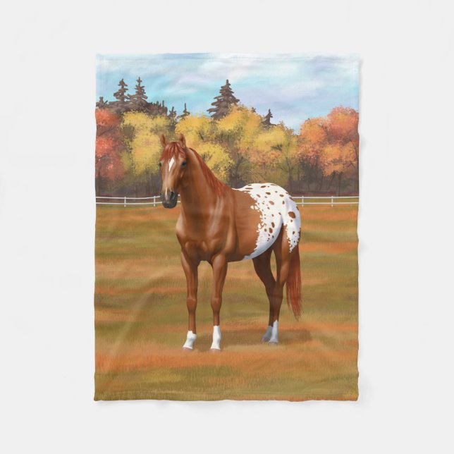 Beautiful Chestnut Appaloosa Horse Fleece Blanket (Front)