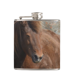 Beautiful Chestnut Icelandic Horse Hip Flask