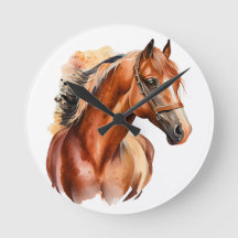 BEAUTIFUL CHESTNUT WATERCOLOR HORSES HEAD