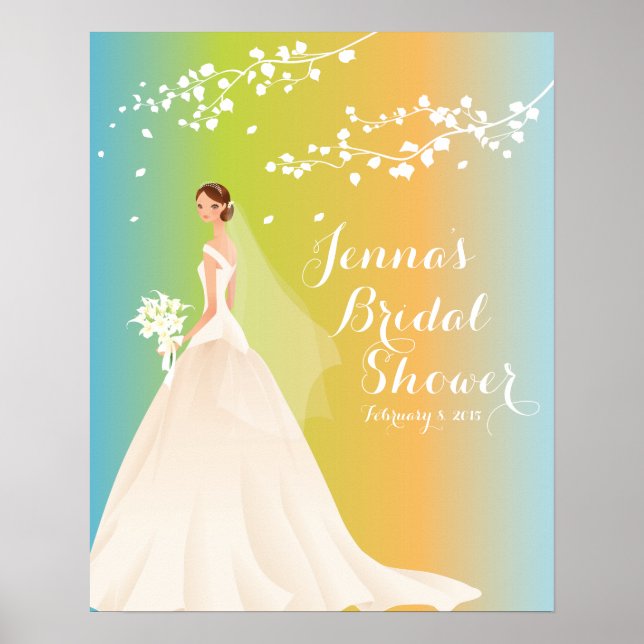 Beautiful Chic Bride Bridal Shower Poster (Front)
