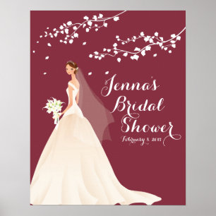 Beautiful Chic Bride Bridal Shower Poster