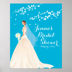 Beautiful Chic Bride Bridal Shower Poster