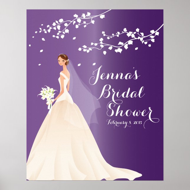Beautiful Chic Bride Bridal Shower Poster (Front)