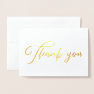 Beautiful Chic Calligraphy Thank you Foil Card