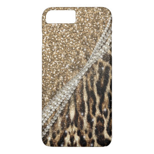 Beautiful chic girly leopard animal faux fur print iPhone 8 plus/7 plus case