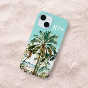 Beautiful Chic Island Tropical Beach Palm Tree iPhone 15 Case