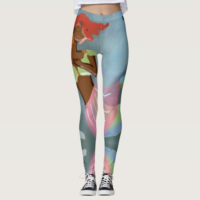 Beautiful Chic Mermaid Full Art Print Leggings (Front)