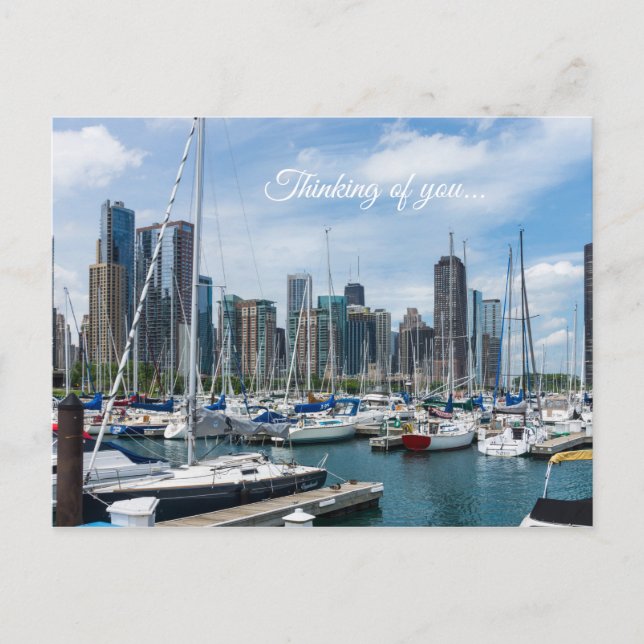 Beautiful Chicago Harbour Thinking Of You Postcard (Front)