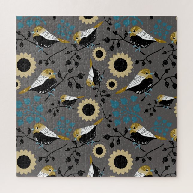 Beautiful Chickadee Songbird Pattern Jigsaw Puzzle (Vertical)