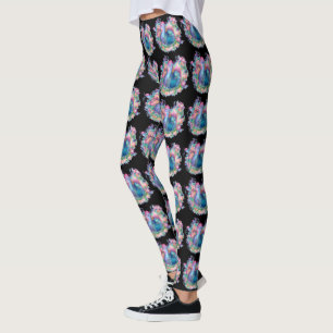 Beautiful Chicken and Flowers Leggings
