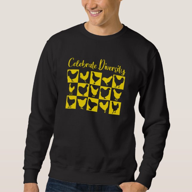 Beautiful Chickens Many Different Chicken Breeds F Sweatshirt (Front)