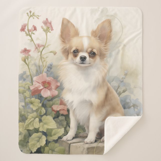 Beautiful Chihuahua Sherpa Blanket (Front)