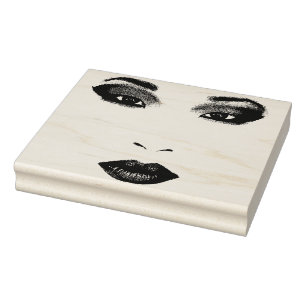 Beautiful China girl Face Original Art Rubber Stamp