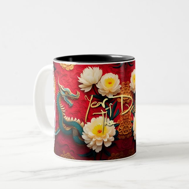 Beautiful Chinese Dragon New Year 2024 2TMug2 Two-Tone Coffee Mug (Front Left)