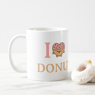 beautiful chocolate love donuts. coffee mug