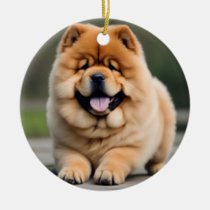 Beautiful Chow Chow Ceramic Tree Decoration