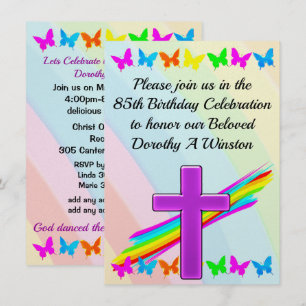 BEAUTIFUL CHRISTIAN 85TH BIRTHDAY INVITATION
