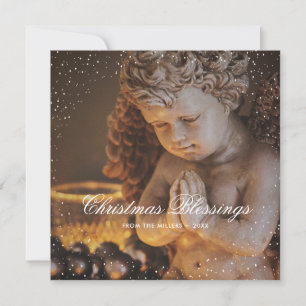 Beautiful Christian Angel Snow Christmas Card