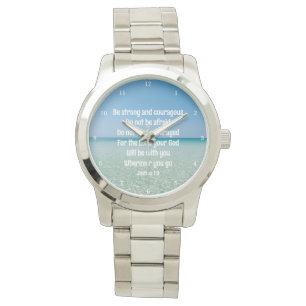 Beautiful Christian Bible Verse Be Strong Beach Watch