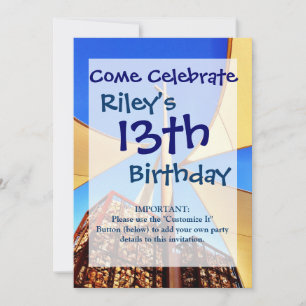 Beautiful Christian Church Cross Blue Sky Invitation