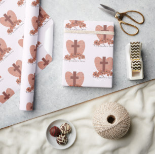 Beautiful Christian Easter Cross Wrapping Paper