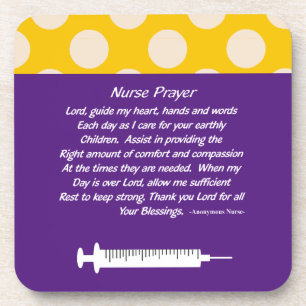 Beautiful Christian Nurse Prayer Purple  Coaster
