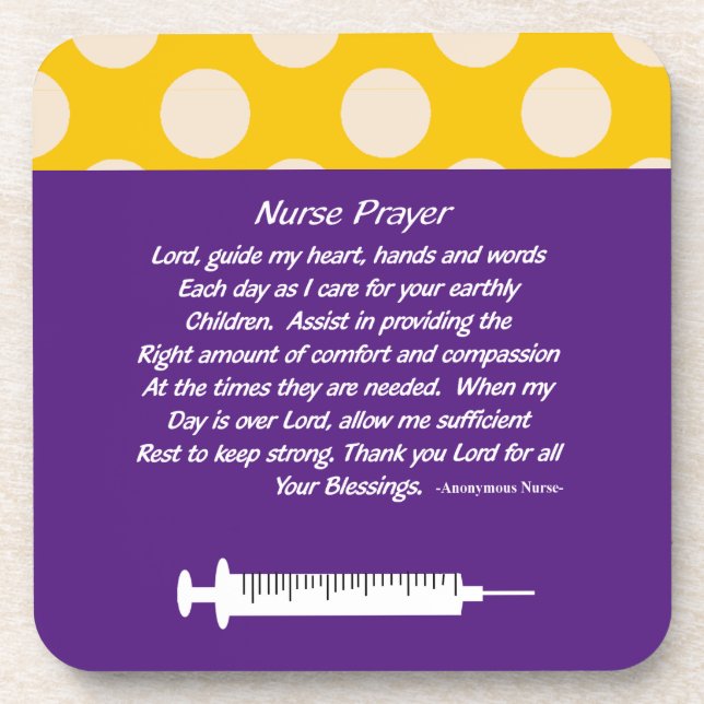 Beautiful Christian Nurse Prayer Purple  Coaster (Front)