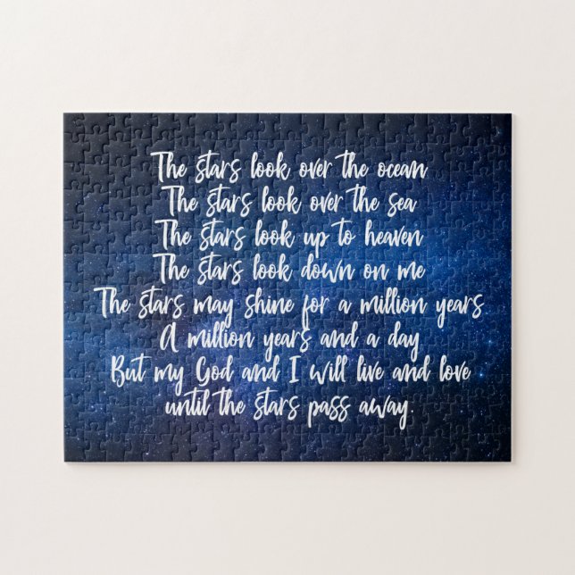 Beautiful Christian Prayer Stars Poem Night Sky Jigsaw Puzzle (Horizontal)