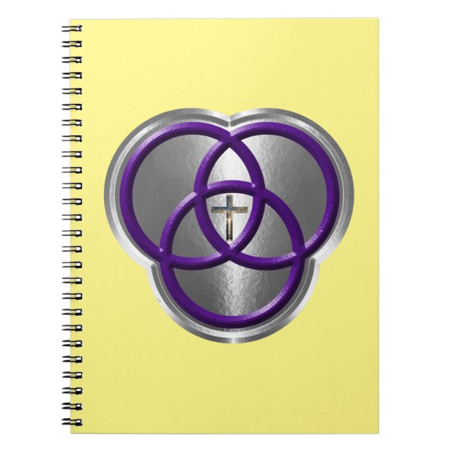 Beautiful Christian Trinity Rings with Cross Notebook (Front)