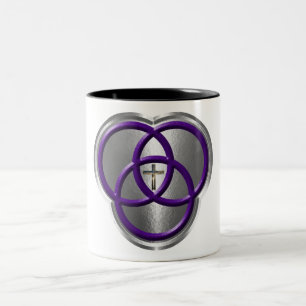 Beautiful Christian Trinity Rings with Cross Two-Tone Coffee Mug