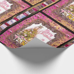 Beautiful Christmas Annual Party Pink Wrapping Paper