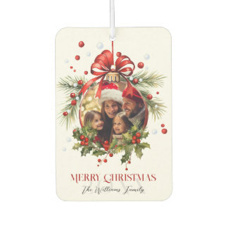 Beautiful Christmas Bauble Frame Family Holidays Car Air Freshener
