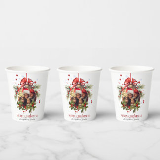 Beautiful Christmas Bauble Frame Family Holidays Paper Cups