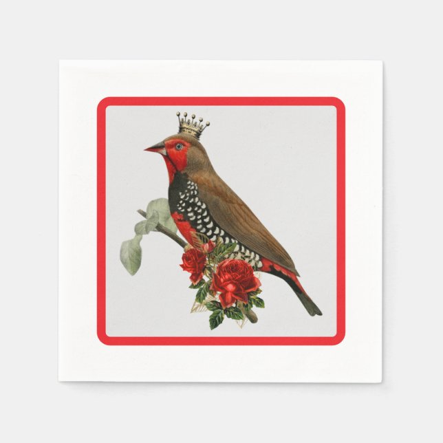 Beautiful Christmas Bird Party Napkins (Front)