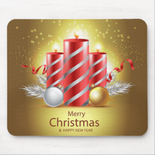 Beautiful Christmas Candles Mouse Mat