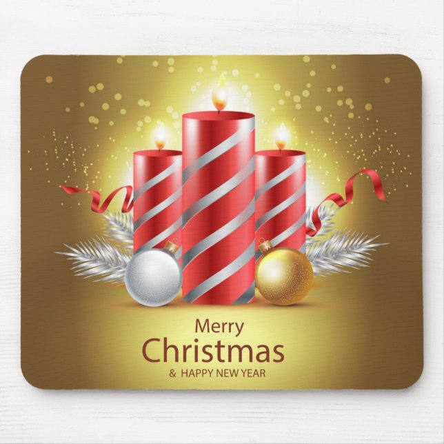 Beautiful Christmas Candles Mouse Mat (Front)