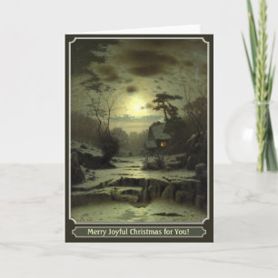 beautiful Christmas card with winter night artwork