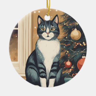 Beautiful Christmas Cat Ornament