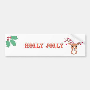 Beautiful Christmas Deer Bumper Sticker