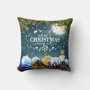 Beautiful Christmas Design with snow branches Cushion