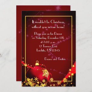 Beautiful Christmas Dinner Party Invitation