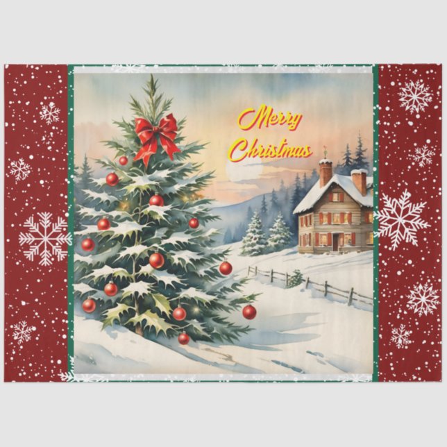 Beautiful Christmas Festive Modern Collection Tissue Paper (Front)