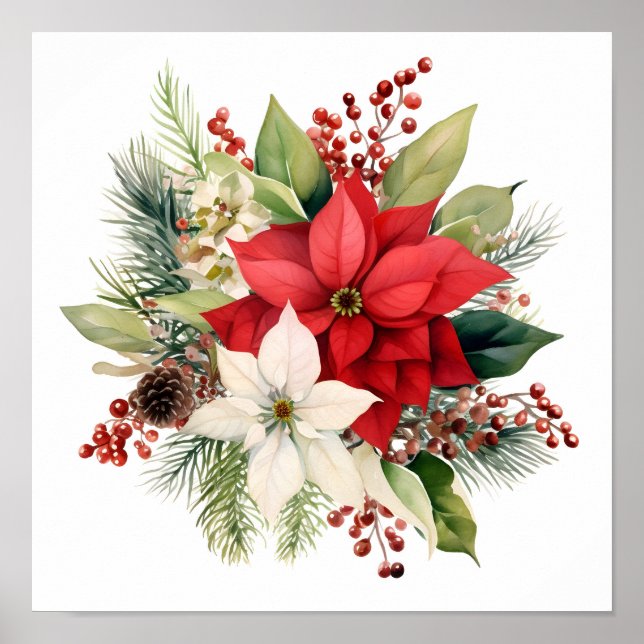 Beautiful Christmas floral bouquet Poster (Front)