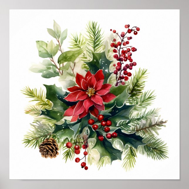 Beautiful Christmas floral bouquet Poster (Front)